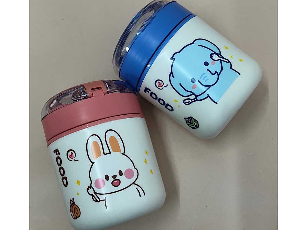 فلاسک غذا داخل استیل به همراه قاشق حجم 530 ML طرح دار  tedemei