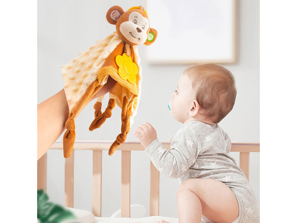 دستمال آرامش دندان گیردار طرح حیوانات هپی مانکی happy monkey