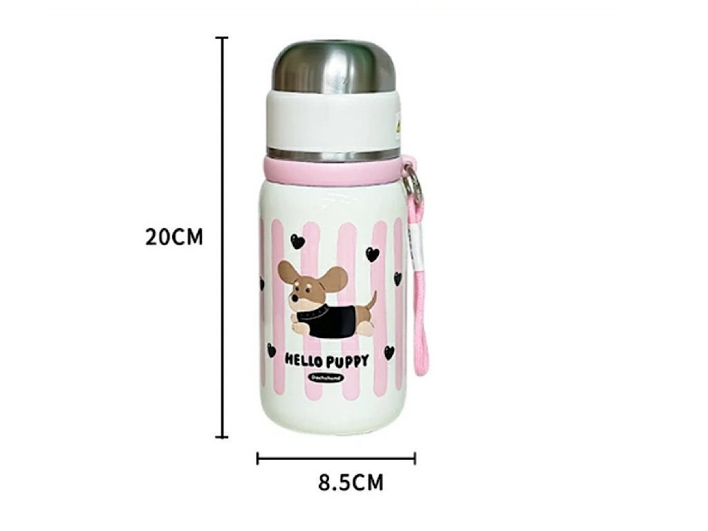 فلاسک استیل حجم 500 میل طرح hello puppy