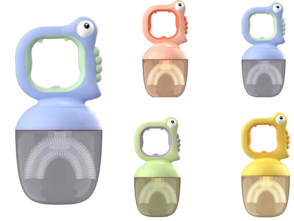 مسواک سیلیکونی چرخشی 360 درجه کودک مدل U دارای درپوش لیتل والابی Little Wallaby