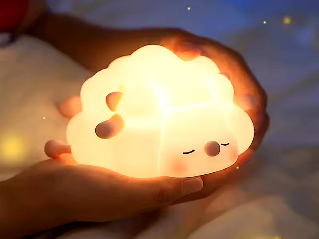 چراغ خواب سیلیکونی شارژی مدل ضربه ای طرح ببعی