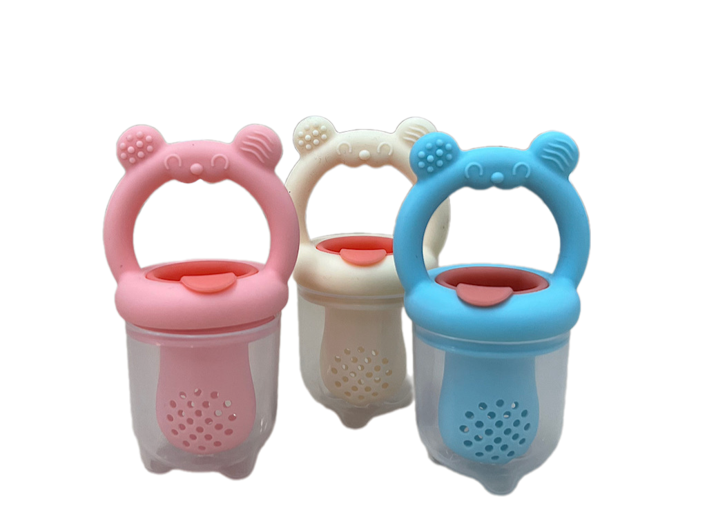 میوه خوری پستانکی نوزادی درپوش دار سیلیکونی طرح تدی