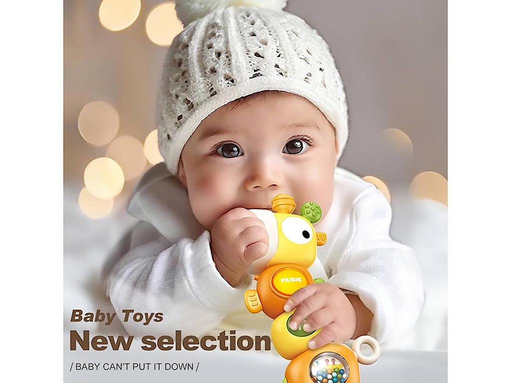 جغجغه دندانگیر موزیکال و چراغدار طرح زرافه اسباب بازی vavakids
