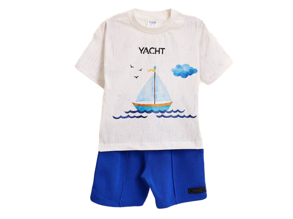 تیشرت و شلوارک نوزاد و کودک طرح قایق بشیر bashir