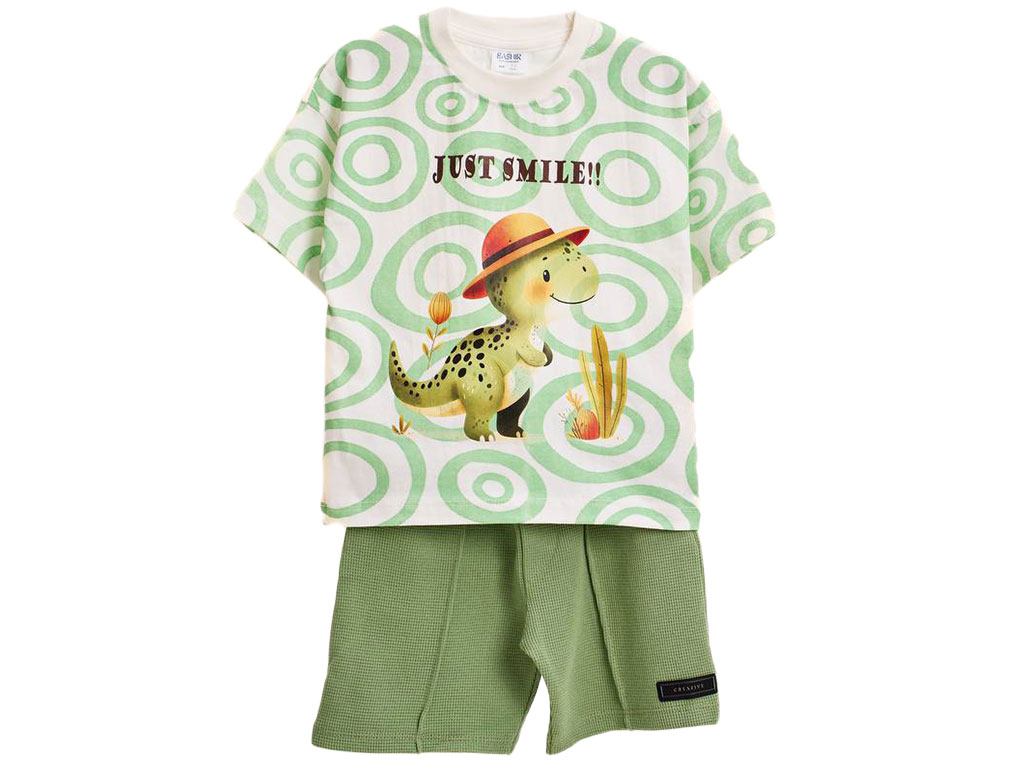 تیشرت و شلوارک نوزاد و کودک طرح دایناسور بشیر bashir