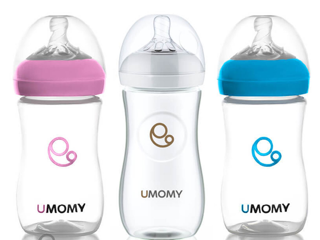 شیشه شیر آنتی کولیک دهانه عریض حجم 330 میل 3 قطره بالای 12 ماه یومامی umomy