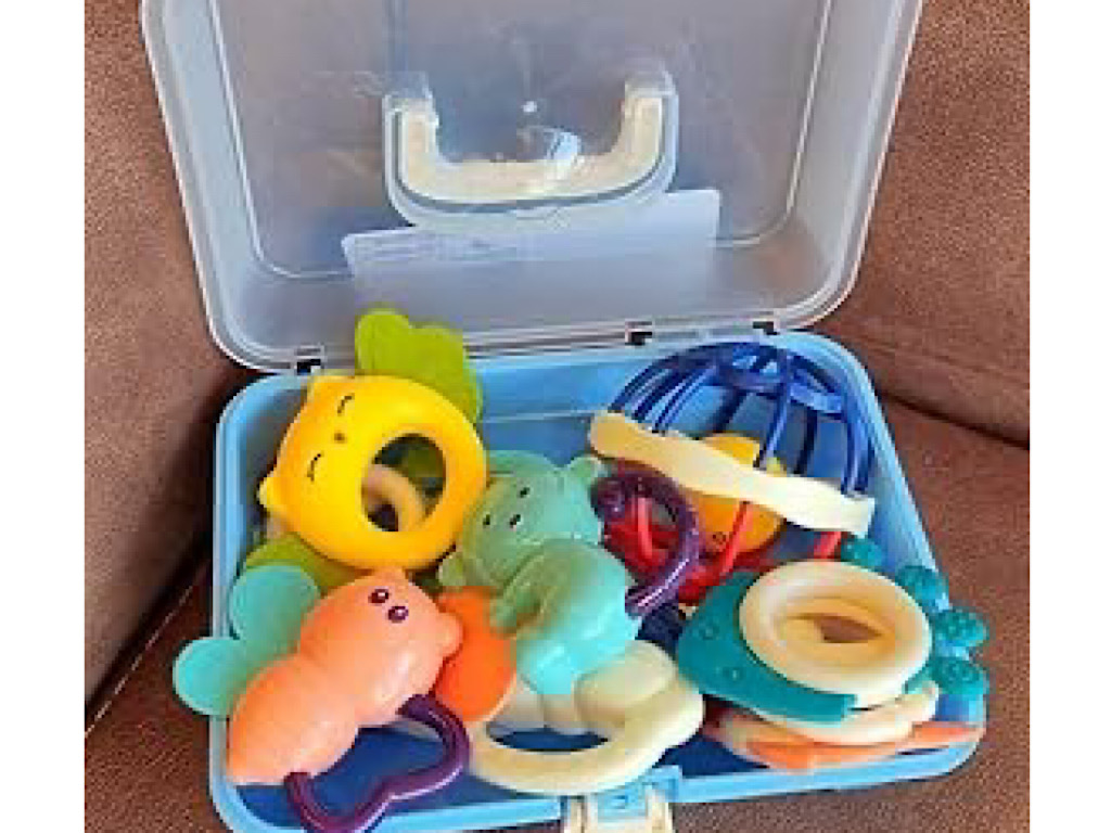 ست جغجغه و دندانگیر نوزادی 10 عددی مدل صندوقی سایز بزرگ  Baby Rattle