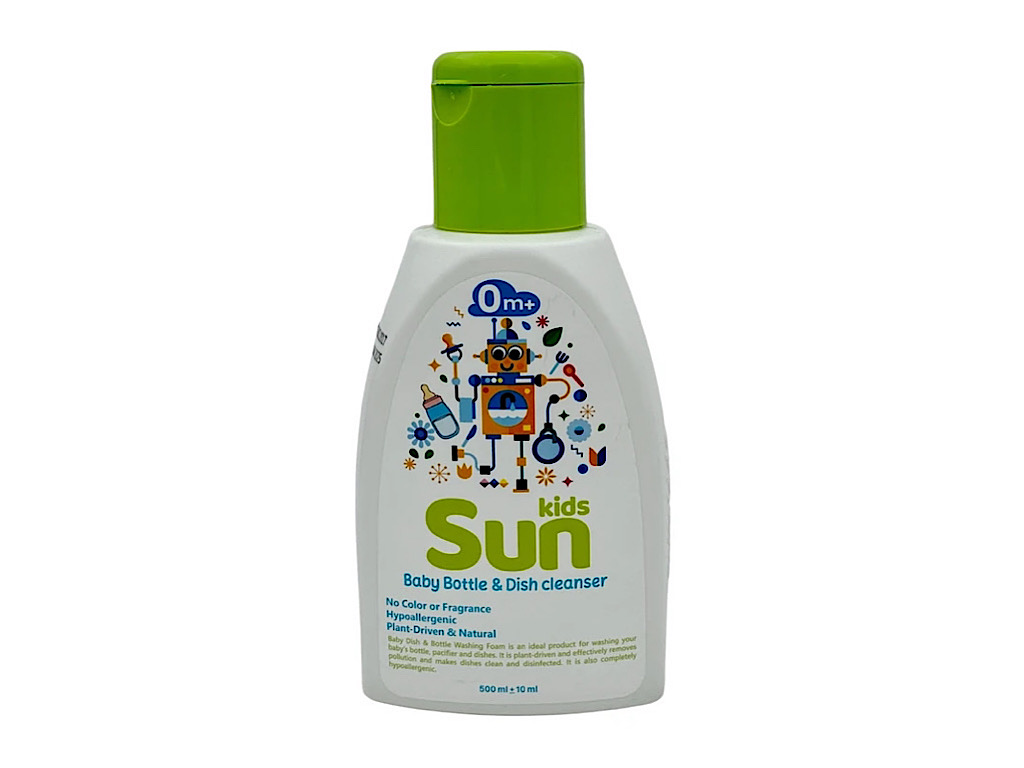 مایع شوینده شیشه شیر و ظروف کودک  500 میلی لیتر SUN KIDS