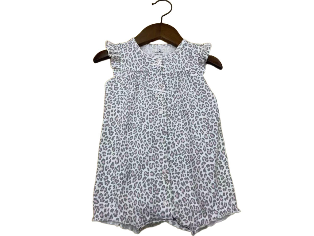 رامپر نوزادی دخترانه سفید رنگ طرح پلنگی کارترز carters