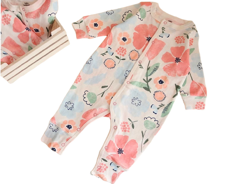 سرهمی نوزادی دخترانه طرح گل های رنگی baby