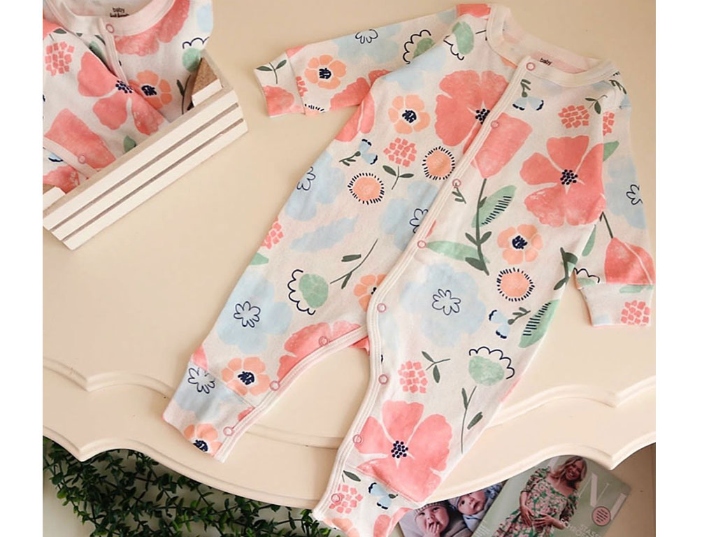 سرهمی نوزادی دخترانه طرح گل های رنگی baby