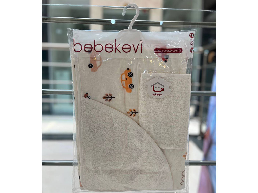 ست حوله کلاهدار و لیف نوزادی ببکوی bebekevi