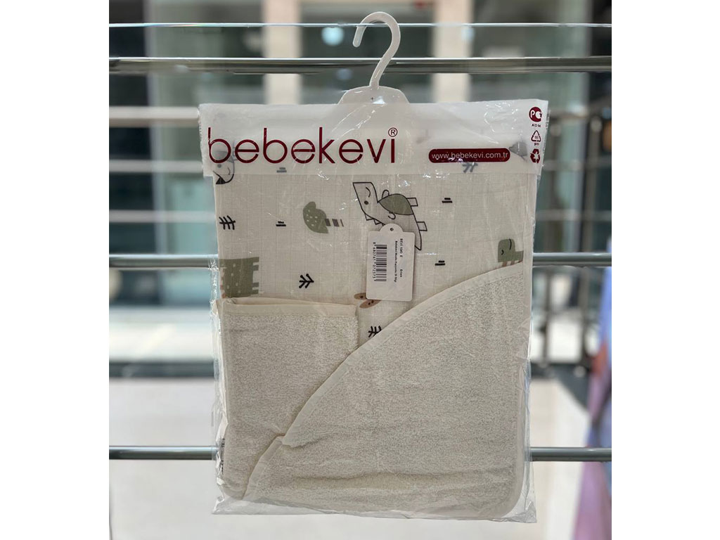 ست حوله کلاهدار و لیف نوزادی ببکوی bebekevi