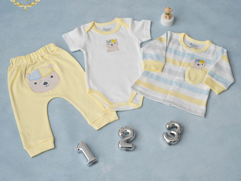 ست 3 تکه بیمارستانی نوزادی با طرح  خرس کلاهدار دانالو Danaloo