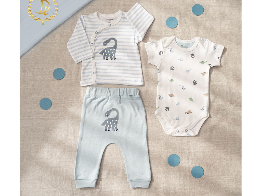 ست 3 تکه بیمارستانی نوزادی با طرح  دایناسور دانالو Danaloo