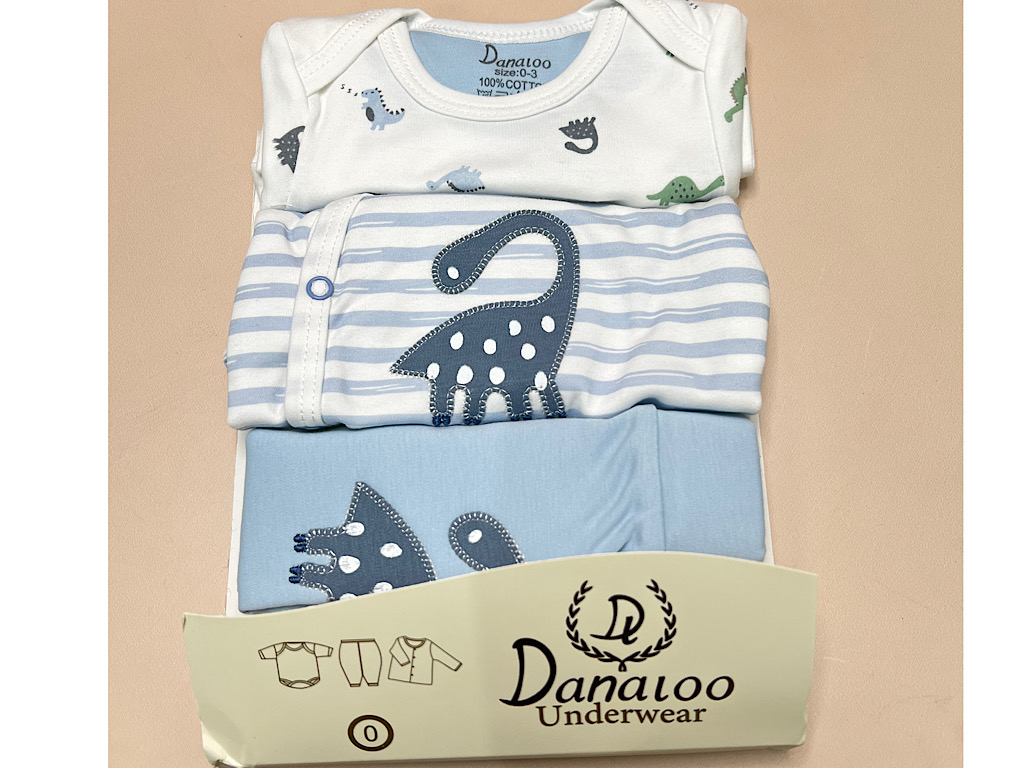 ست 3 تکه بیمارستانی نوزادی با طرح  دایناسور دانالو Danaloo
