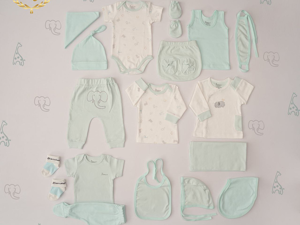 ست بیمارستانی 19تکه نوزادی طرح  فیل نقاشی دانالو Danaloo