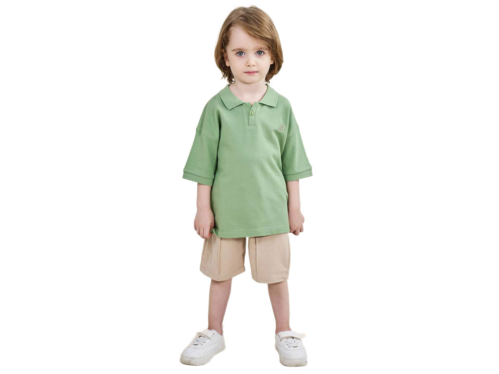 تیشرت و شلوارک نوزاد و کودک پسرانه سبز-کرم بشیر BASHIR