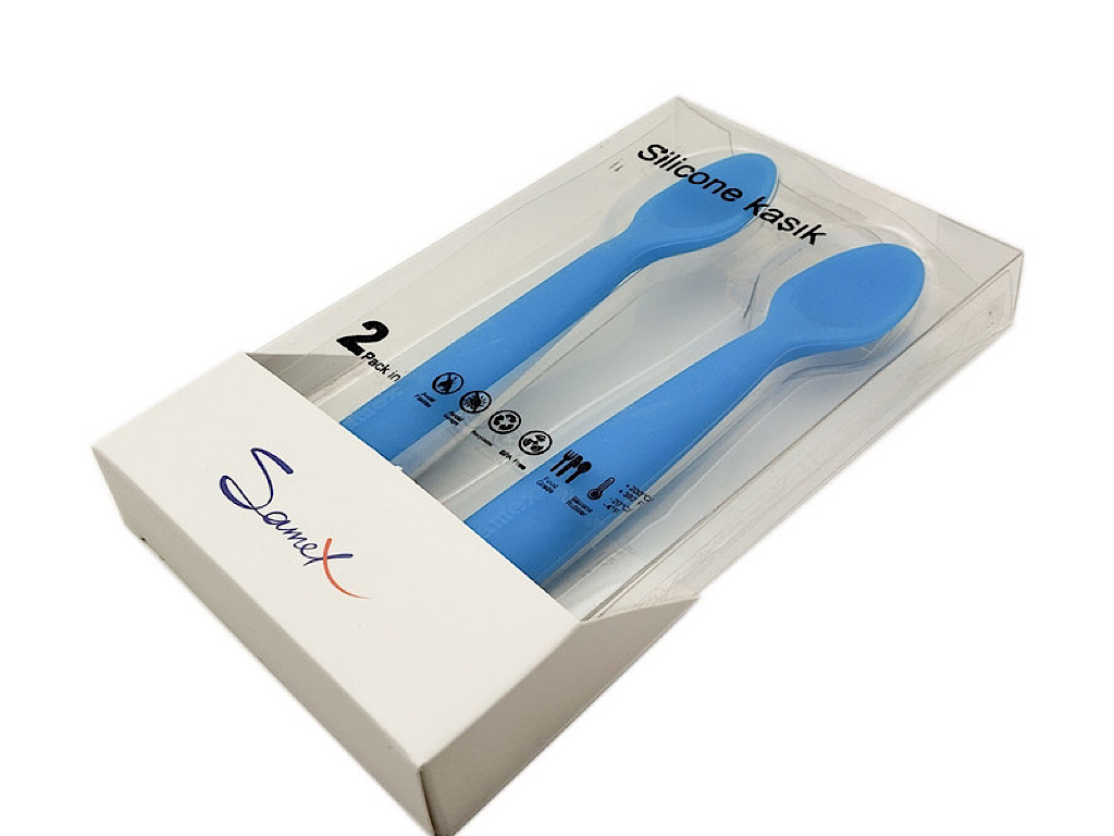 قاشق سیلیکونی  دو عددی نوزادی سامکس SAMEX