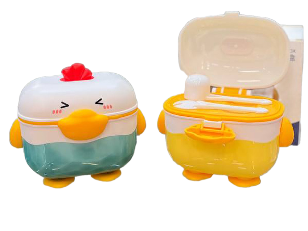 ظرف و انبار ذخیره شیر خشک نوزادی  طرح خروس با پیمانه