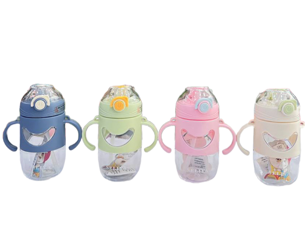 لیوان نی دار آموزشی دسته دار طرح لبخند SELIYA