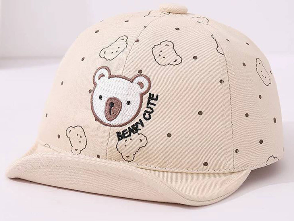 کلاه لبه دار طرح گلدوزی شده خرس Beary cute (دور سر 42cm)