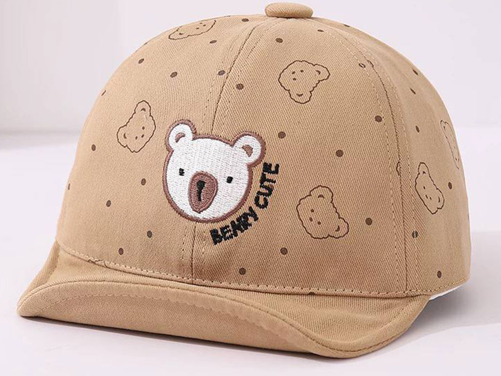 کلاه لبه دار طرح گلدوزی شده خرس Beary cute (دور سر 42cm)