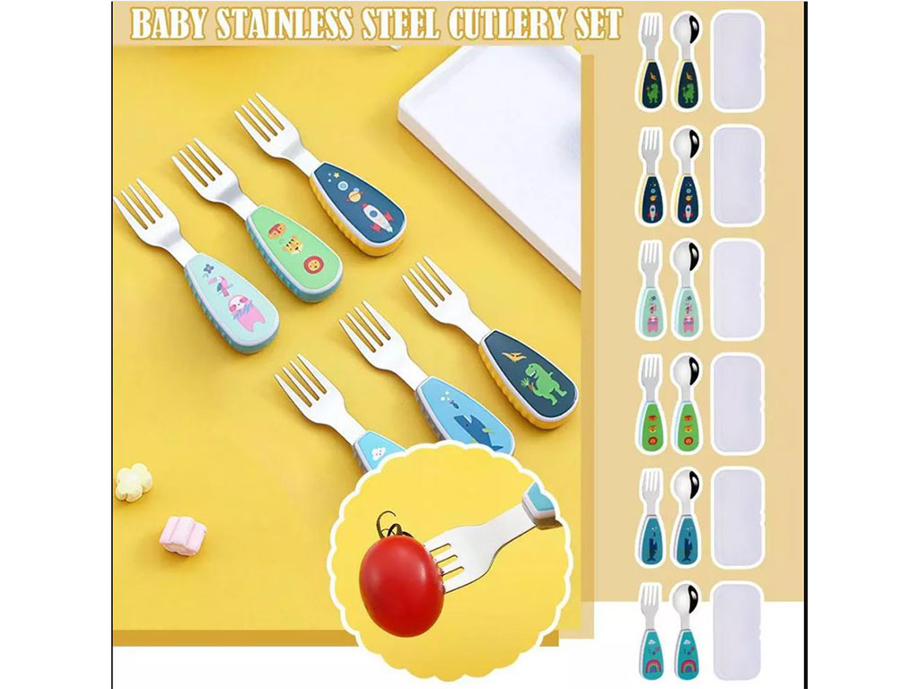 ست قاشق و چنگال کودک طرح دار ماما بیبی mama baby