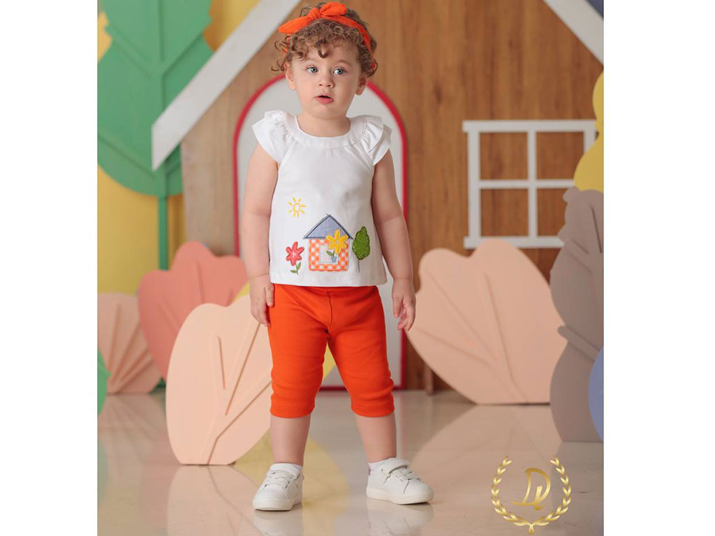 تونیک، شلوارک و هدبند دخترانه طرح کلبه دانالو danalo