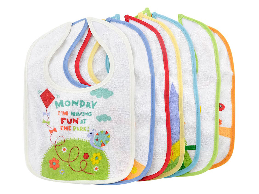 پیشبند نوزادی چسبی طرح ایام هفته