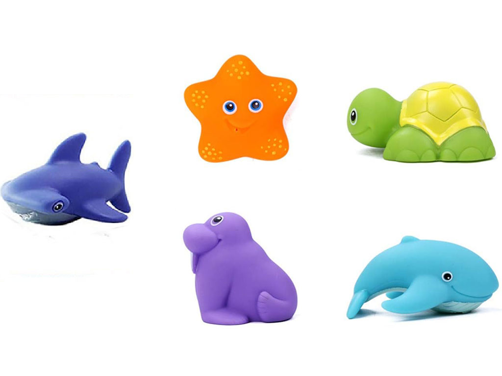 پوپت حمام 5 عددی مدل سوتی طرح حیوانات دریایی BABY TOYS