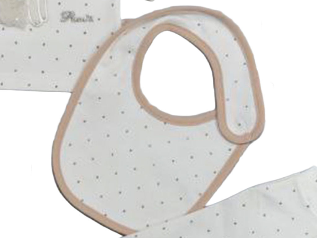 پیشبند نوزادی دخترانه رنگ سفید شیری طرح لیتل فاکس پاریز Pariz