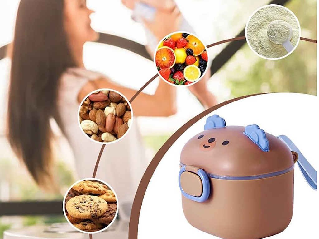 ظرف و انبار ذخیره شیر خشک  طرح تدی پیمانه دار نوزادی و انبار غذای کودک 