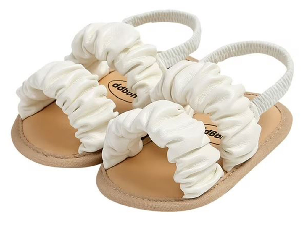 پاپوش استپ دار نوزادی مدل صندل رنگ سفید