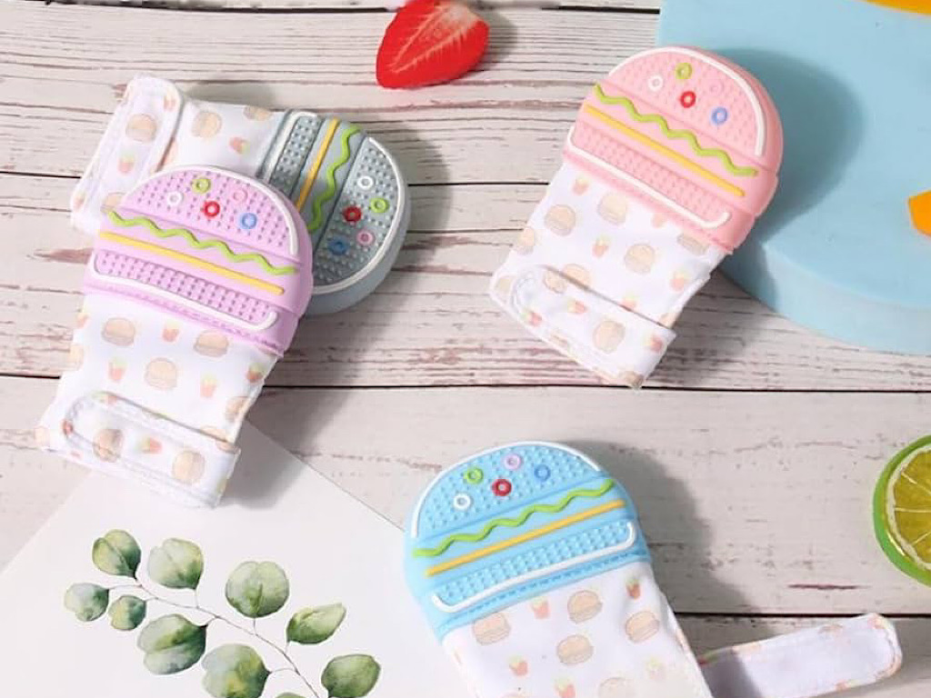 دستکش دندانگیر نوزادی طرح همبرگر