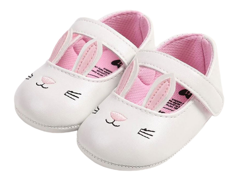 پاپوش استپ دار نوزادی دخترانه رنگ سفید طرح خرگوش