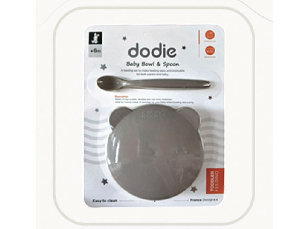 ظرف غذا درب دار با  قاشق نوزادی دودیه  didie