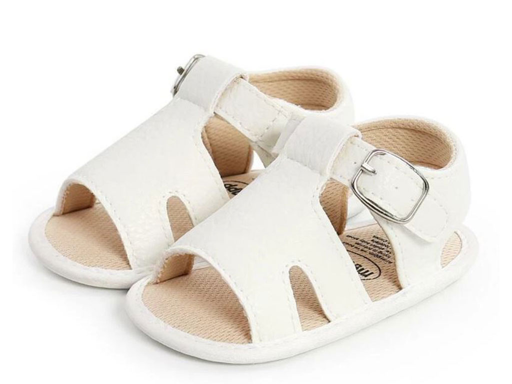 پاپوش نوزادی مدل صندل رنگ شیری