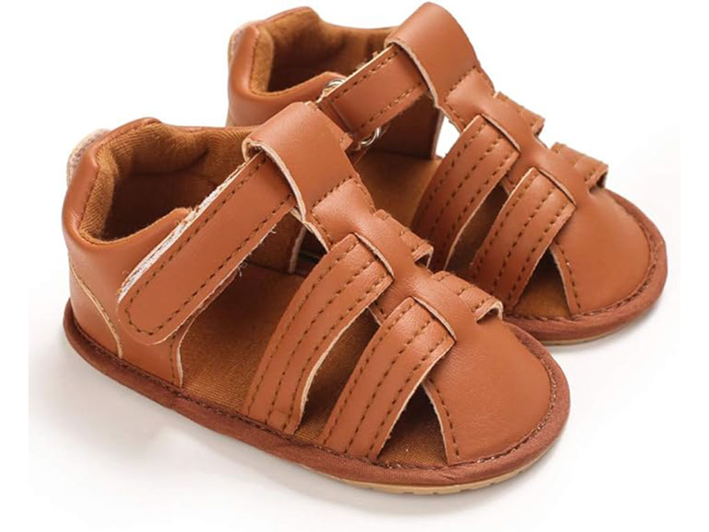 پاپوش نوزادی مدل صندل رنگ قهوه ای