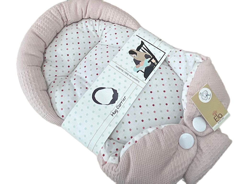 قنداق سوئیسی (آغوش گیر) نوزادی طرح پیکه توپی صورتی  الا ELA