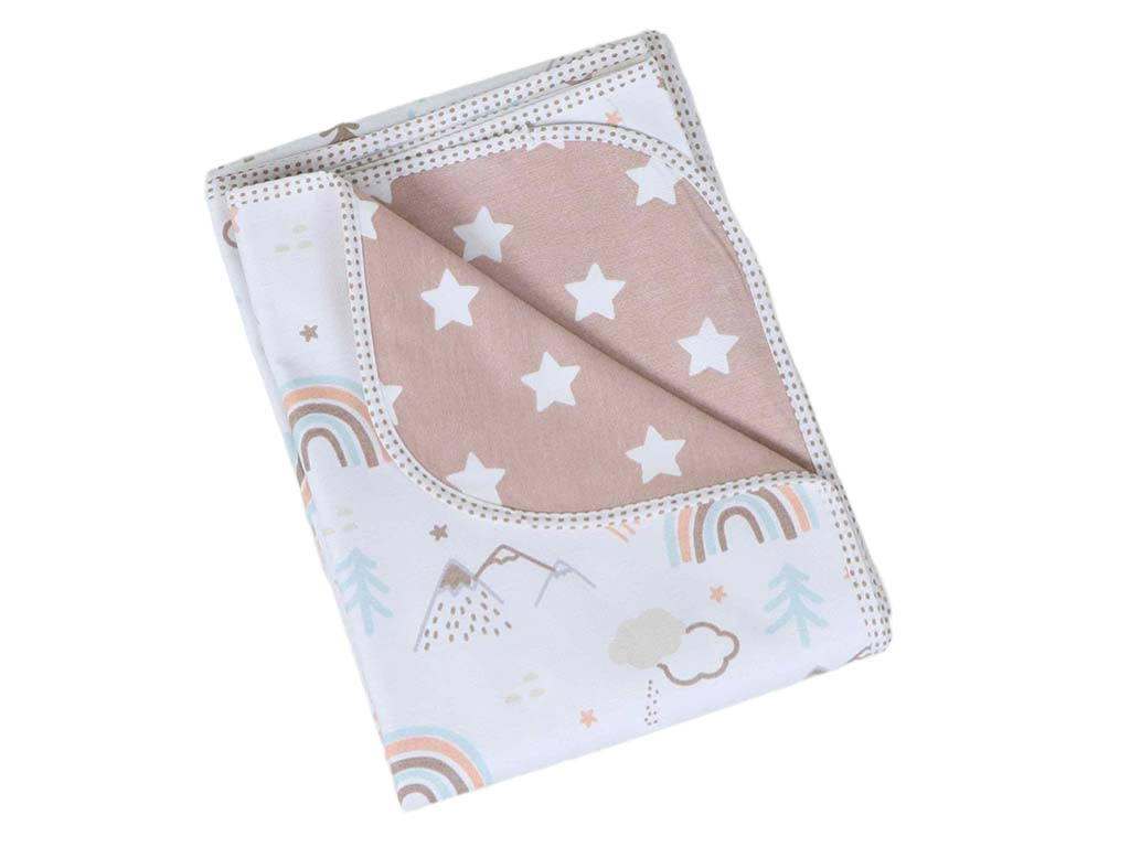 زیرانداز بازی و غذای نوزاد و کودک طرح رنگین کمان سبزآبی  الا ELA