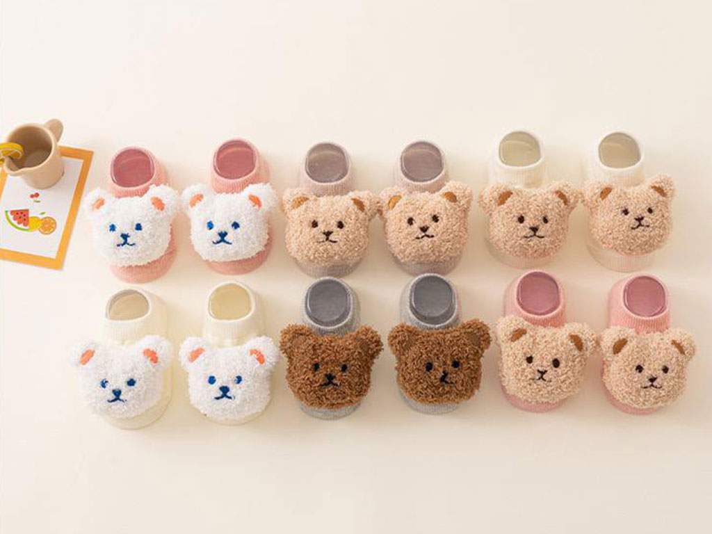 جوراب کالجی استپ دار نوزادی خرس تدی