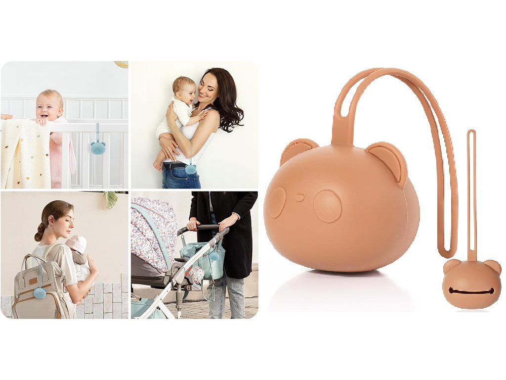 قاب پستانک تمام سیلیکونی دسته دار طرح تدی