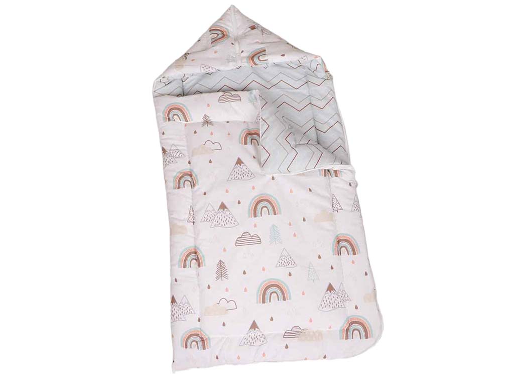 قنداق فرنگی زیپی رنگین کمان سبزآبی  الا ELA