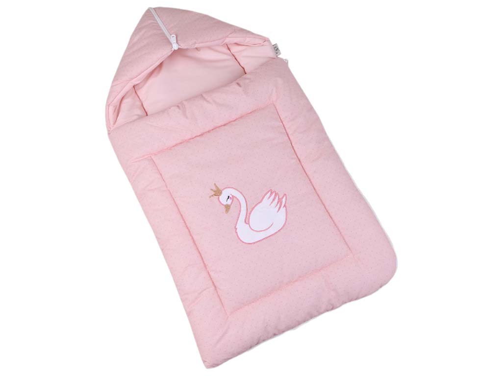 قنداق فرنگی زیپی گلدوزی قو صورتی الا ELA