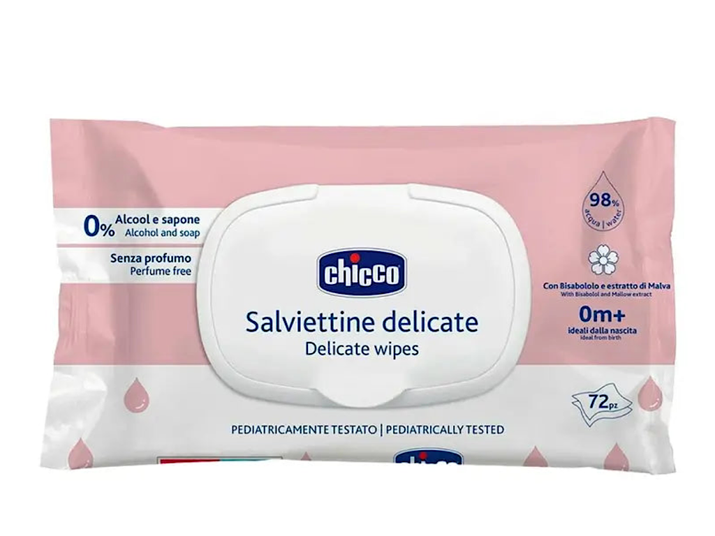 دستمال مرطوب بدون عطر  نوزادی 72 عددی درب دار چیکو chicco
