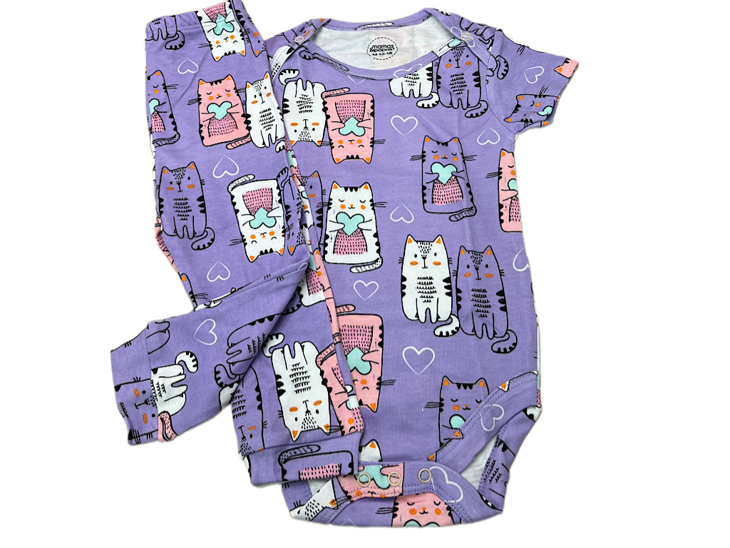 بادی آستین کوتاه و شلوار دخترانه نوزادی ماماس اند پاپاس Mamas & papas