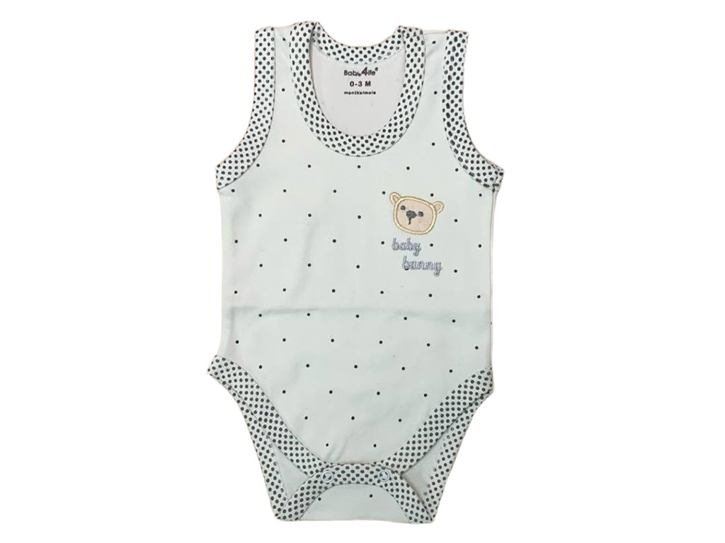 بادی رکابی نوزادی طرح گلدوزی شده خرس و خرگوش baby 4 life