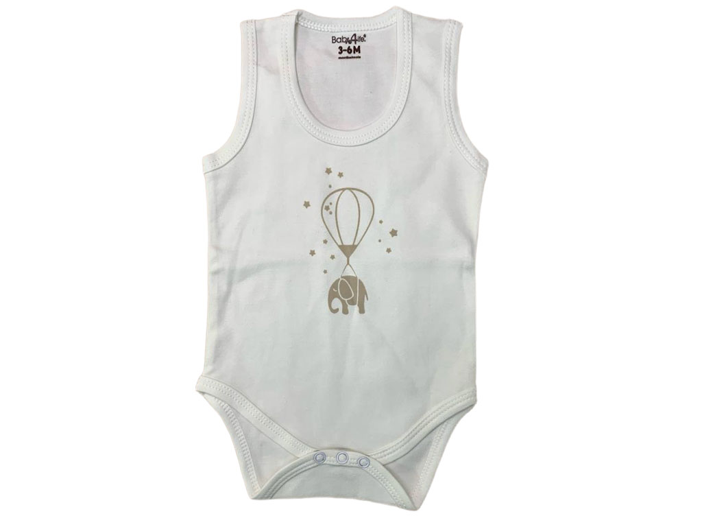 بادی رکابی نوزادی طرح فیل و بالن baby 4 life
