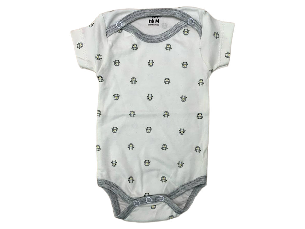 بادی آستین کوتاه نوزادی طرح پنگوئن baby 4 life
